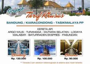 Ada Tarif Khusus Kereta Api di Daop 2 Bandung, Berikut Besaran Tarif dan Tujuannya