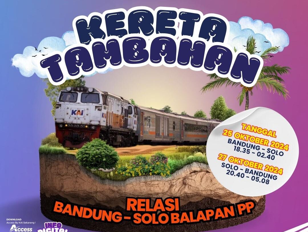 PT KAI Daop 2 Jalankan Kereta Tambahan Bandung – Solobalapan Malam