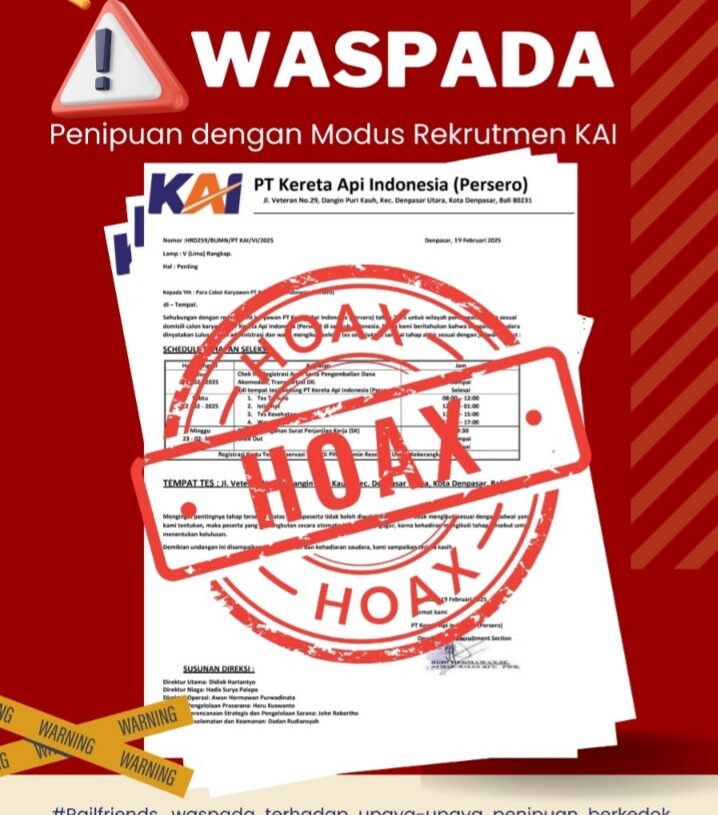 Loker KAI di Bali Hoax, Ini Penjelasan Resmi KAI