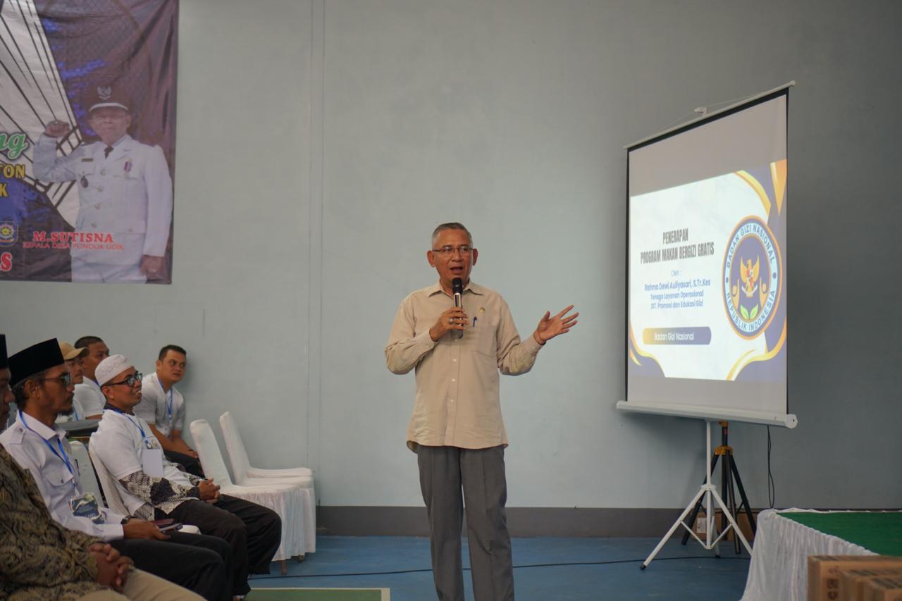 Anggota Komisi IX DPR RI, Achmad Ru’yat, mensosialisasikan Program Makan Bergizi Gratis (MBG) di Kabupaten Bogor, Sabtu, 28 Maret 2026. 